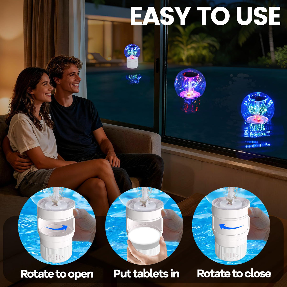 AquClor multi-functional floater offers ambiance and water balance