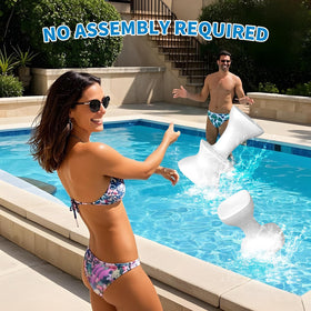 Aquenelle pool stool with preweighted chamber for immediate stability when unboxed.