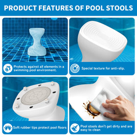 Aquenelle pool stool crafted from durable waterproof materials for all weather use.
