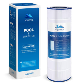 AQUIVEX CCRP200 front view, compact cartridge for easy pool filter maintenance.