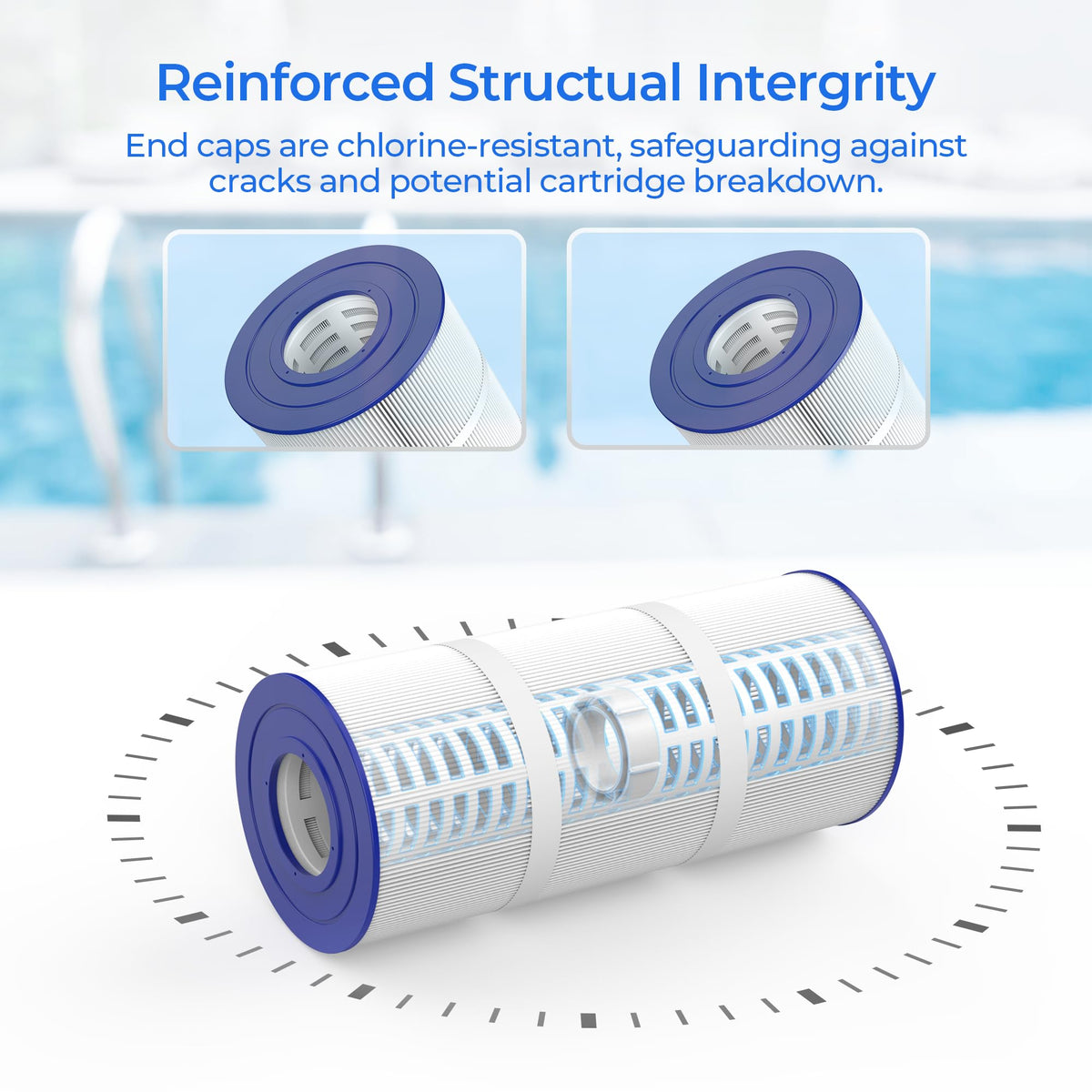 AQUIVEX PLBS75 spa filter filtration area emphasizes thorough cleaning of spa water.