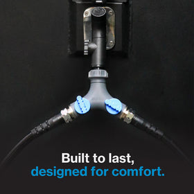 Aquor Y-Splitter swivel-connection enables tool-free tightening and quick setup.