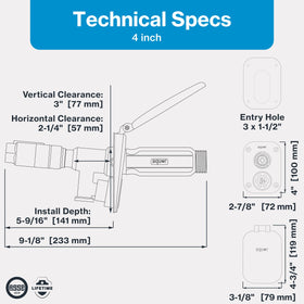 Aquor V2+ install depth image facilitating proper wall placement