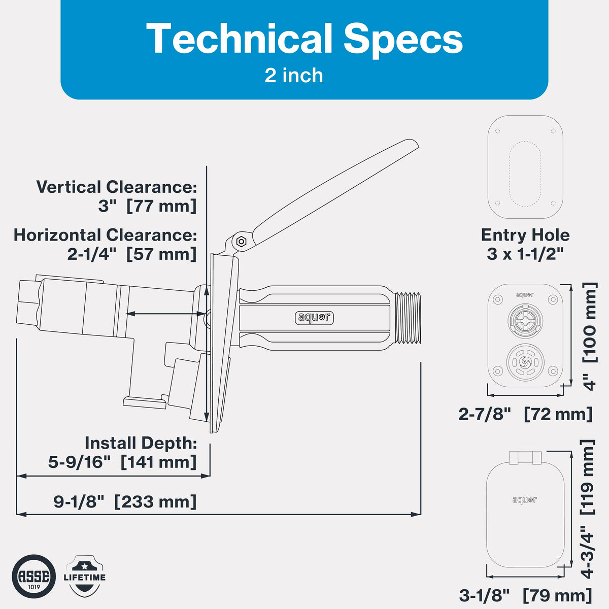 Aquor installation guide and screws for straightforward outdoor faucet setup.