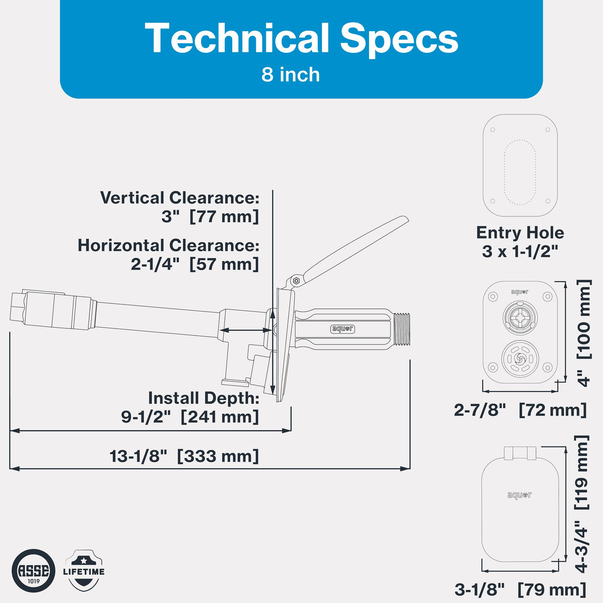 Aquor installation guide included for straightforward outdoor faucet mounting.