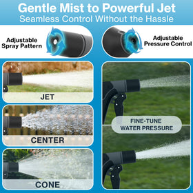 Aquor Utility Spray Nozzle ergonomic rubber grip reduces hand fatigue during extended use.