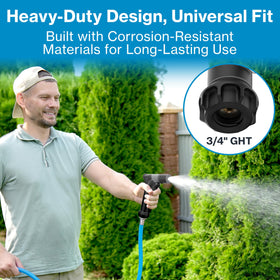 Aquor Utility Spray Nozzle swivel head helps reach awkward spots with ease.