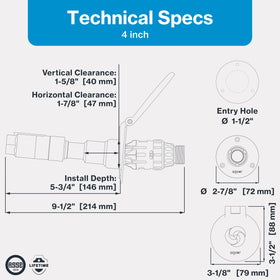 Aquor installation guide image showing steps for mounting the hydrant.