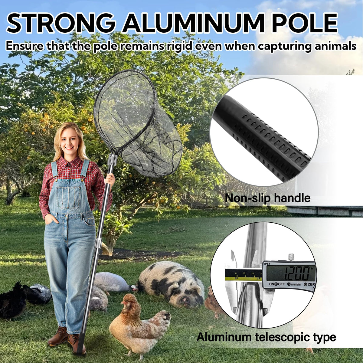 AQWXC Catch Net aluminum-frame design for lightweight durability.