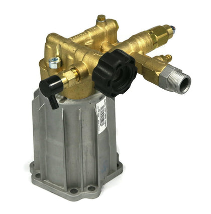 AR Annovi Reverberi RMV25G30D-EZ pump front view highlights compact aluminum body for durability.