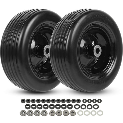 AR-PRO 11x4-flat-free tire and wheel assembly for zero-turn mowers; ideal front-wheel replacement