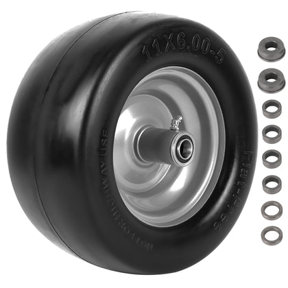 AR-PRO 11x6.00-5 flat-free front tire provides puncture resistance for mowing