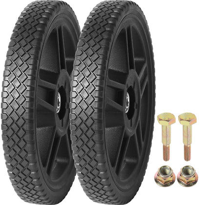 AR-PRO 12in push mower wheel front view for stable traction.