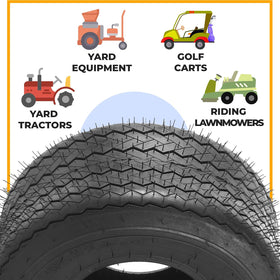 AR-PRO 18x8.50-8 packaging label shows tires ready for yard equipment replacements