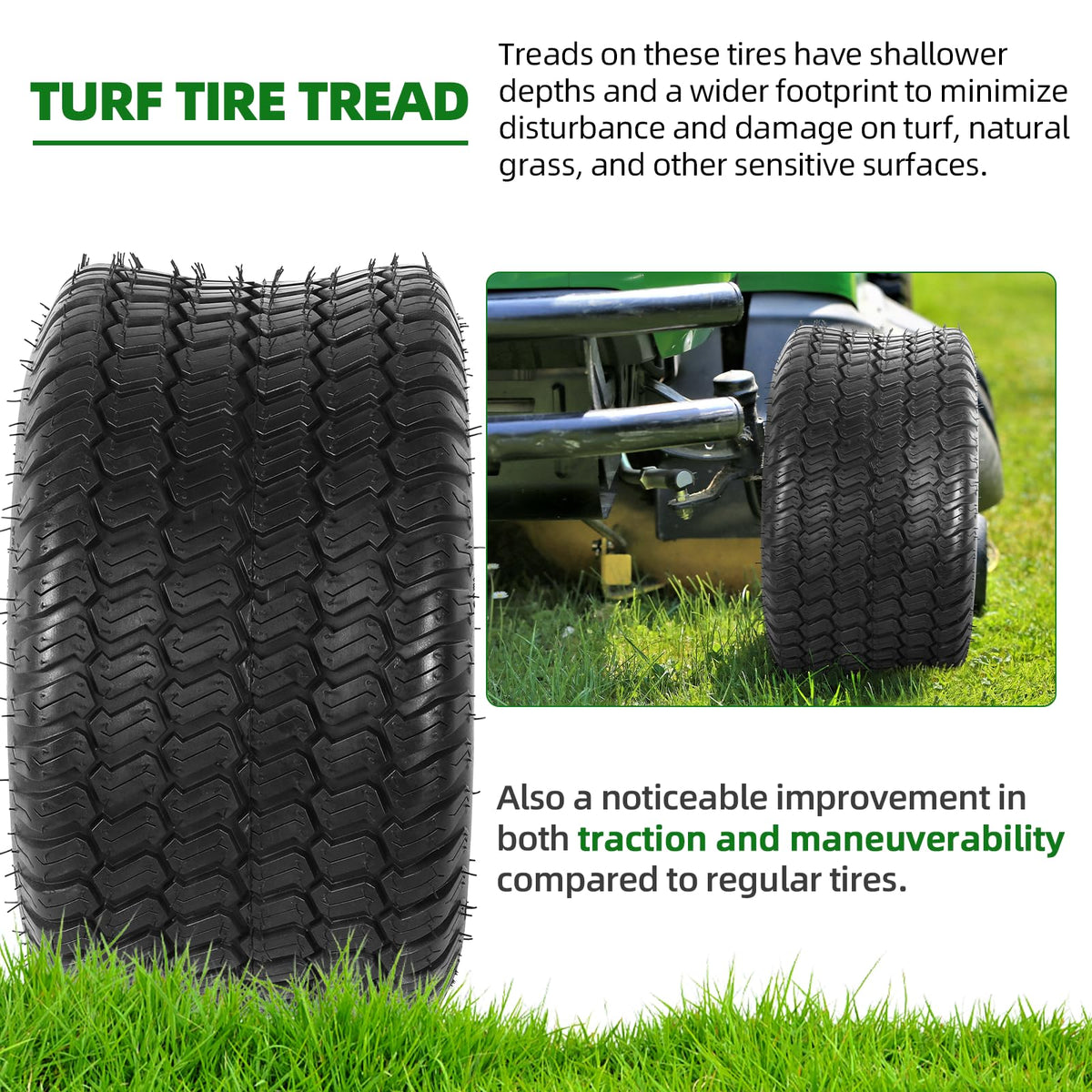 AR-PRO tire fits most riding mower wheels for easy replacement.