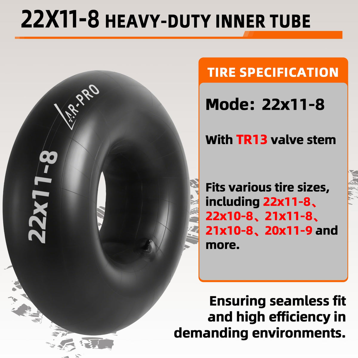 AR-PRO inner-tube mounted on ATV tire demonstrates rugged durability.