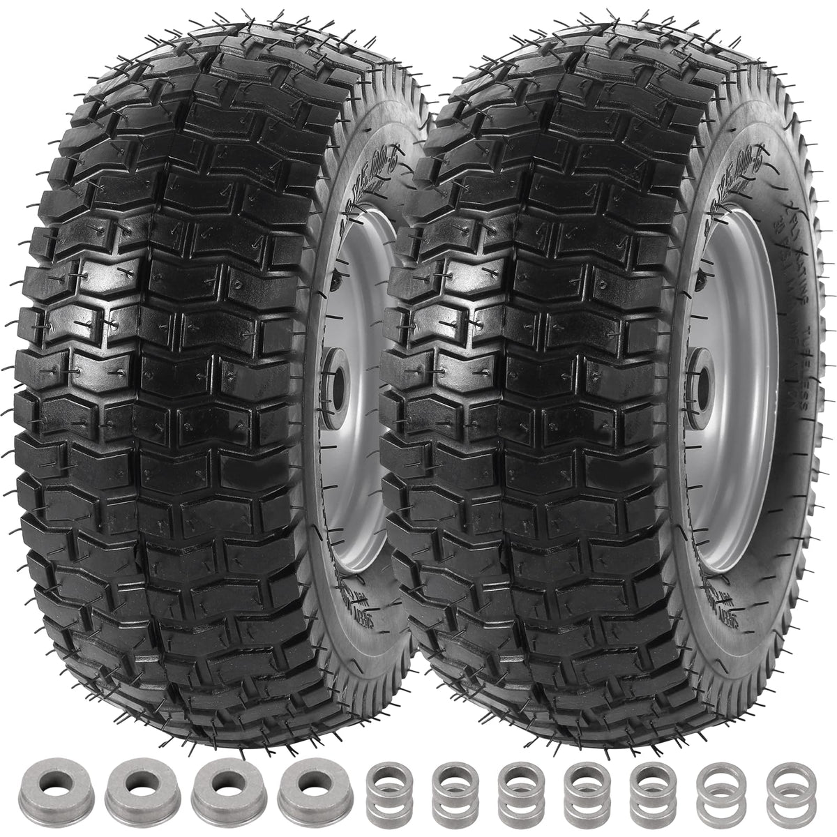 AR-PRO 2-pack tire and wheel assembly for riding mowers, ready for replacement.