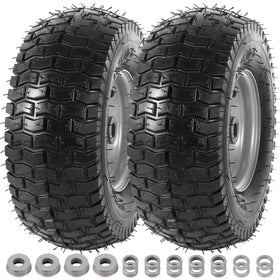 AR-PRO 2-pack tire and wheel assembly for riding mowers, ready for replacement.