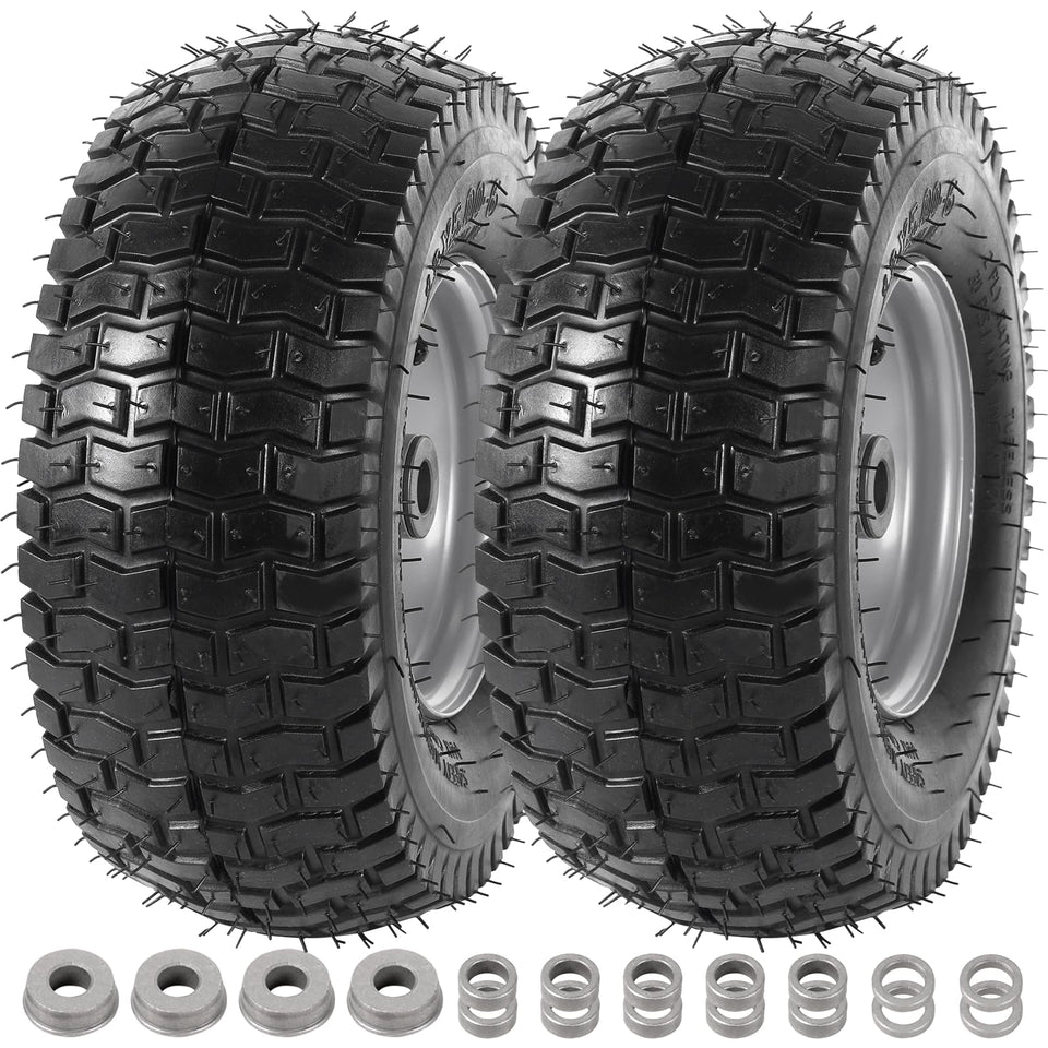 AR-PRO 2-pack tire and wheel assembly for riding mowers, ready for replacement.
