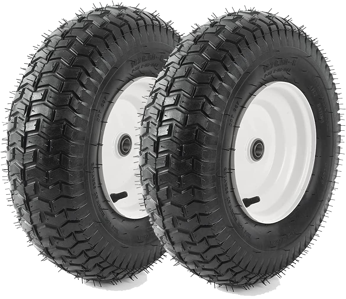 AR-PRO 2-pack tubeless tire and rim assembly with chevron turf tread for lawn machines.