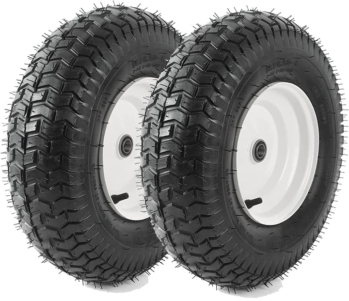 AR-PRO 2-pack tubeless tire and rim assembly with chevron turf tread for lawn machines.