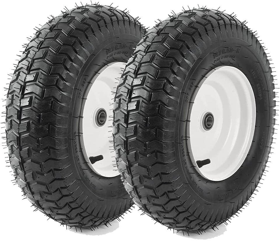 AR-PRO 2-pack tubeless tire and rim assembly with chevron turf tread for lawn machines.