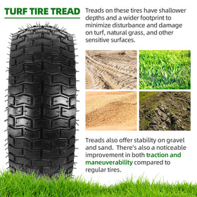AR-PRO 4-ply tubeless tire handles typical yard loads.