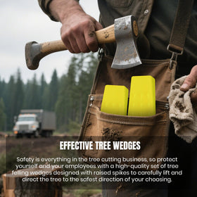 AR-PRO six felling dogs stabilizing a leaning trunk for safer lowering.