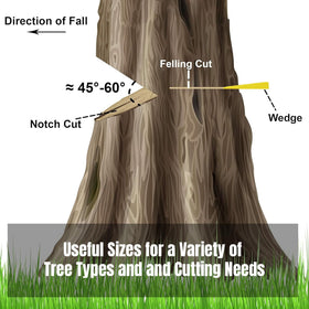 AR-PRO 8-inch felling wedge used for medium trunk control and lift.