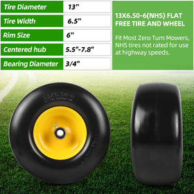 AR-PRO solid rubber tire assembly with 3/4 bore bearing detail for durability