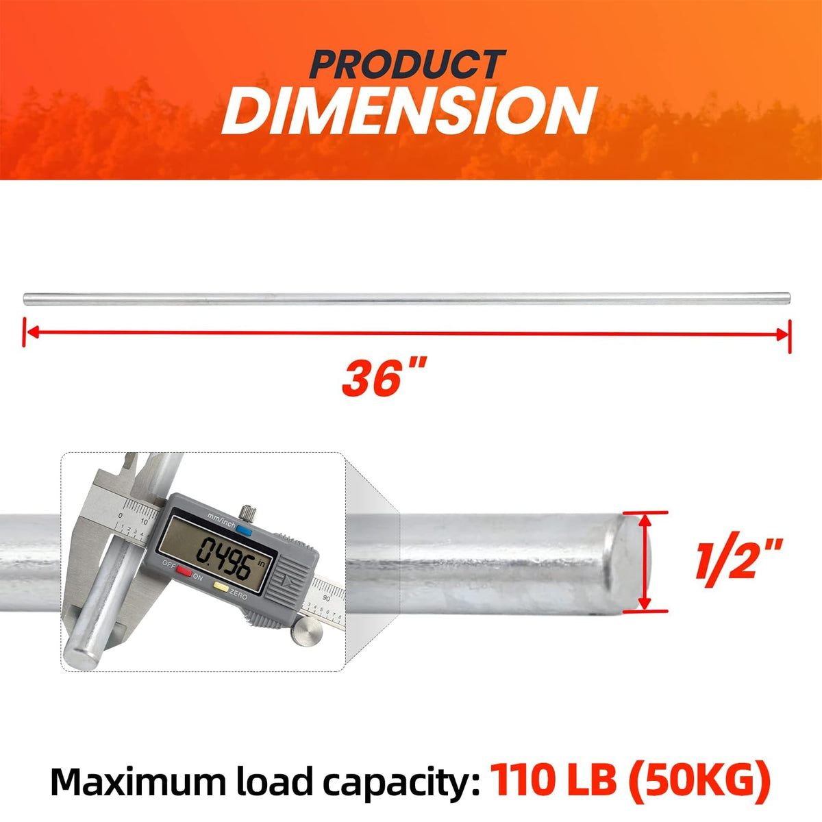 AR-PRO axle rod in outdoor setting showing rugged durability for outdoor use.