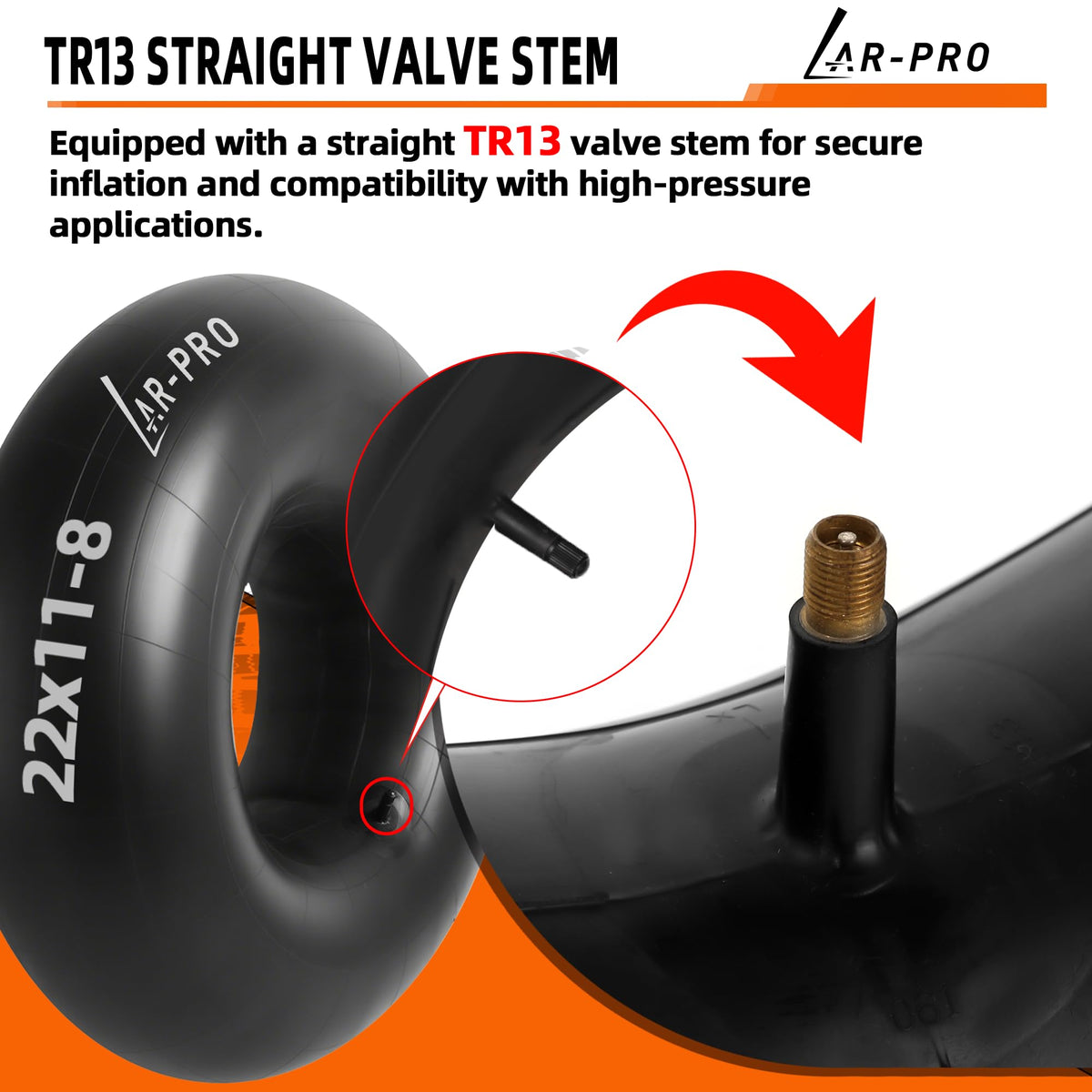 AR-PRO TR13 valve enables precise inflation on lawn tractors and golf carts.