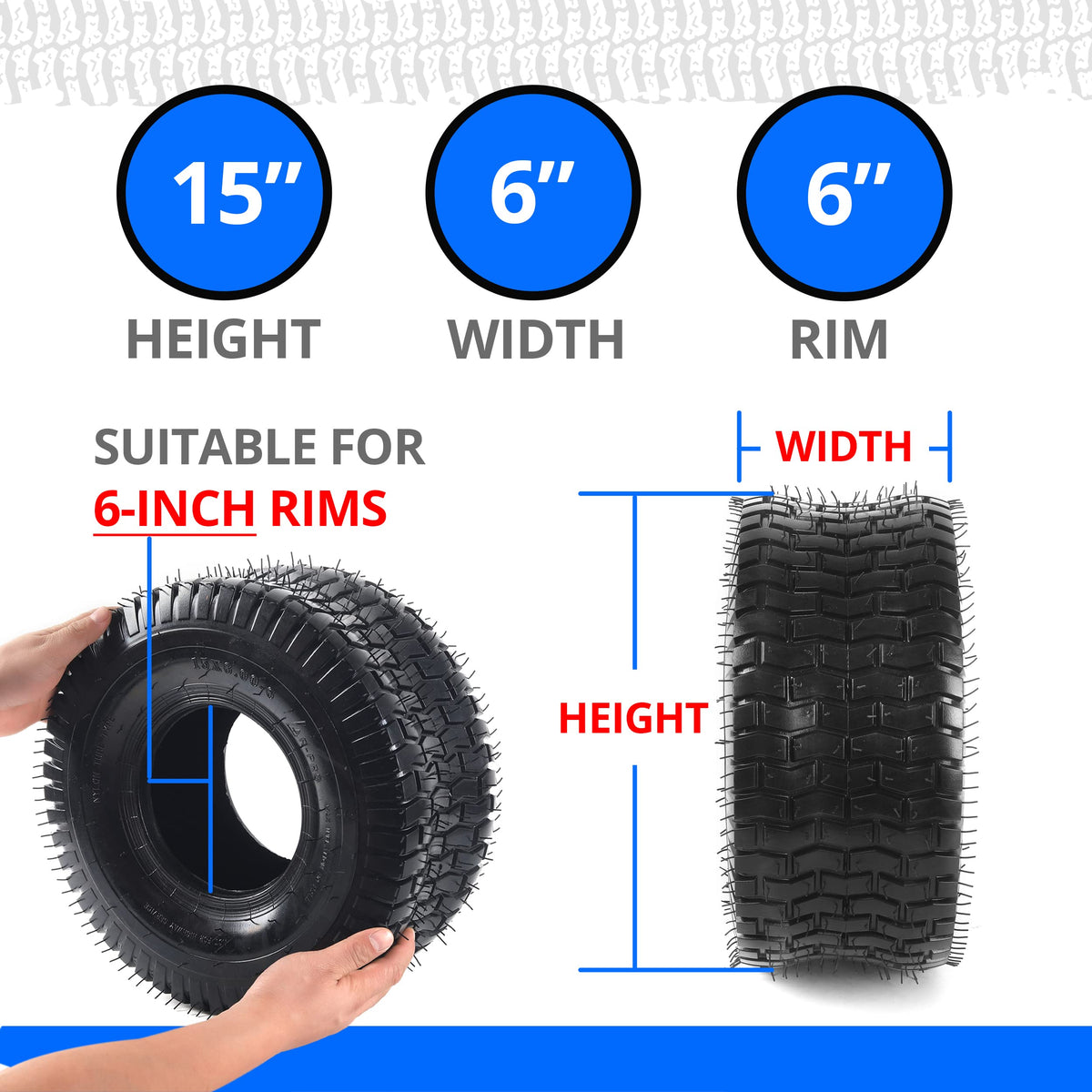 AR-PRO Combo tread close-up reveals wide-spaced blocks for damp grass traction