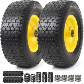 AR-PRO flat-free front tire and wheel assembly for mower front-end reliability.