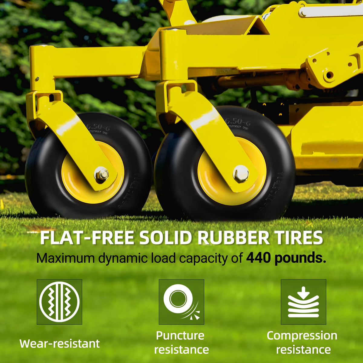 AR-PRO flat-free rubber tire resists punctures for long-lasting performance