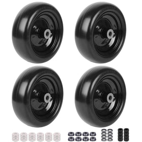 AR-PRO flat-free tire assembly with 9x3.50-4 wheel for lawnmower replacement.