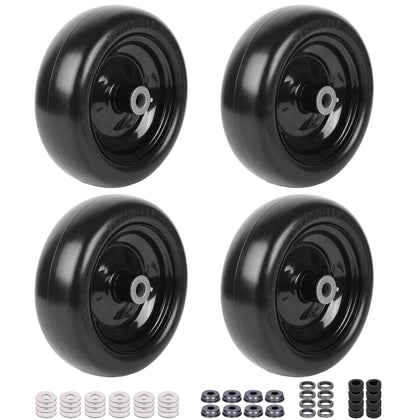 AR-PRO flat-free tire assembly with 9x3.50-4 wheel for lawnmower replacement.