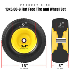 AR-PRO front tire 13x5-00-6 compatible with riding mowers for easy replacements.