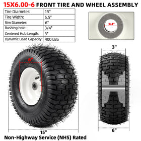 AR-PRO front tire side view showing compact profile for mower decks