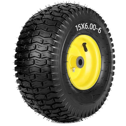 AR-PRO front tire and wheel assembly for 15x6-00-6, ideal for lawn mowing tasks.