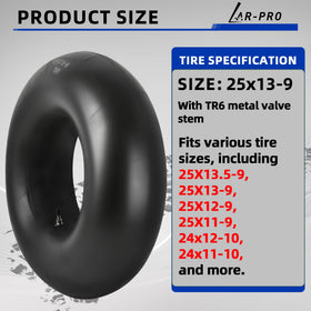 AR-PRO heavy-duty butyl inner tube reduces flats and maintains airtight performance.