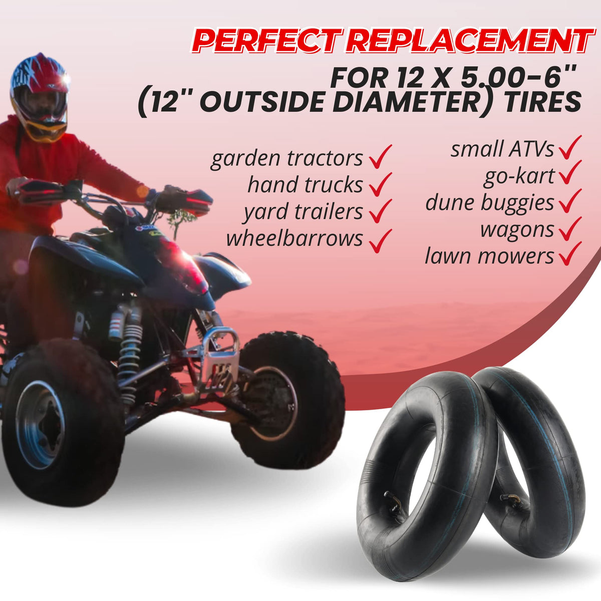 AR-PRO inner tube with bent valve stem for easy inflation