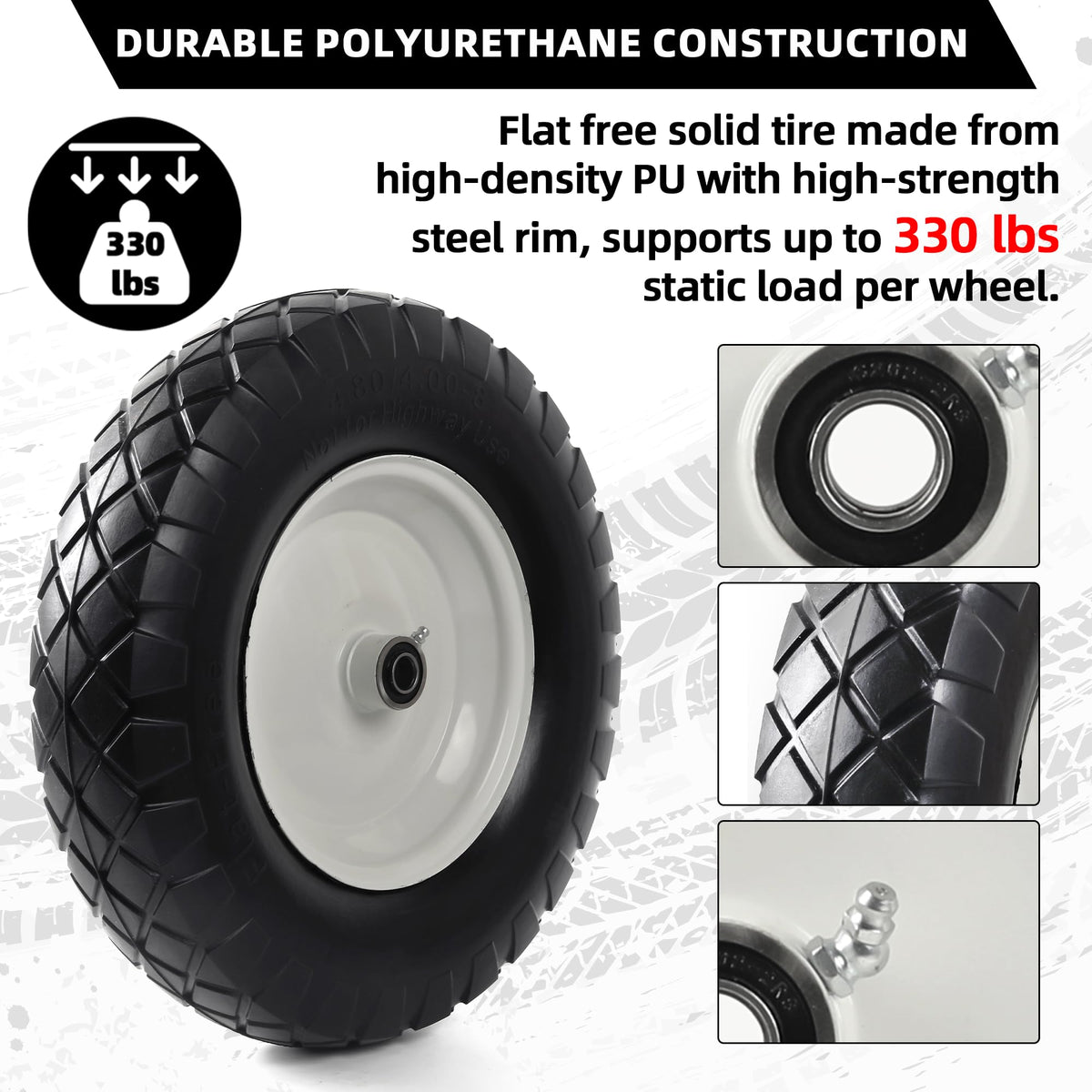 AR-PRO non-slip tread provides stable traction on uneven ground.
