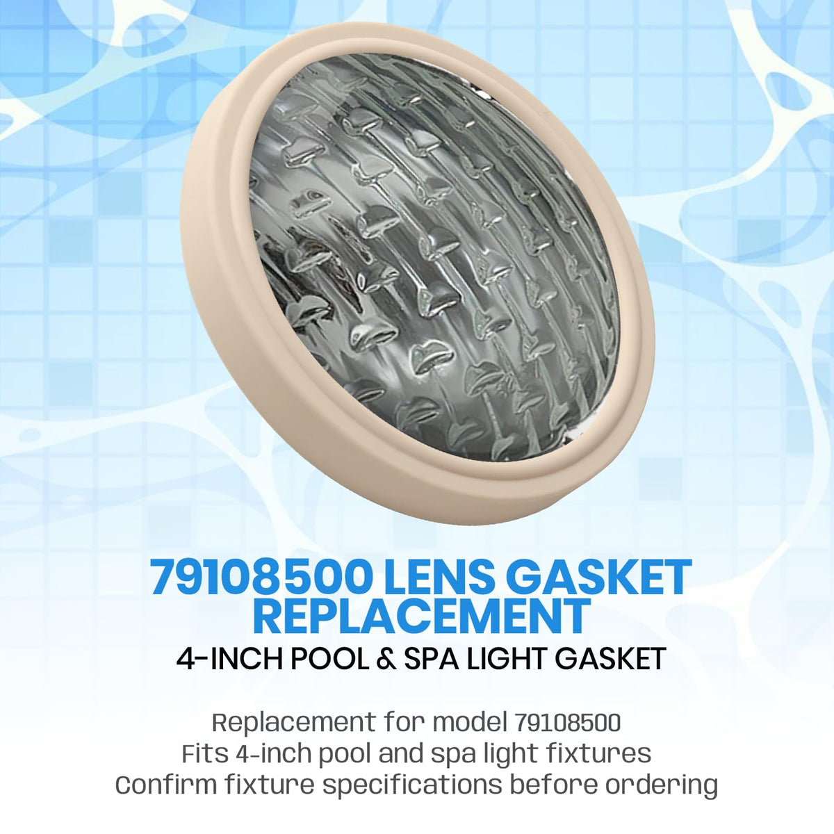 AR-PRO lens gasket compatible with SpaBrite and AquaLight fixtures ensures a tight seal.