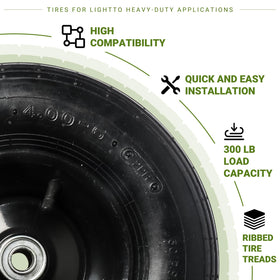 AR-PRO ribbed tread tire for wet and uneven surfaces
