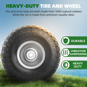 AR-PRO sawtooth tread wheels offer strong traction on varied terrains.