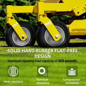 AR-PRO smooth turf tread minimizes yard disruption during mowing