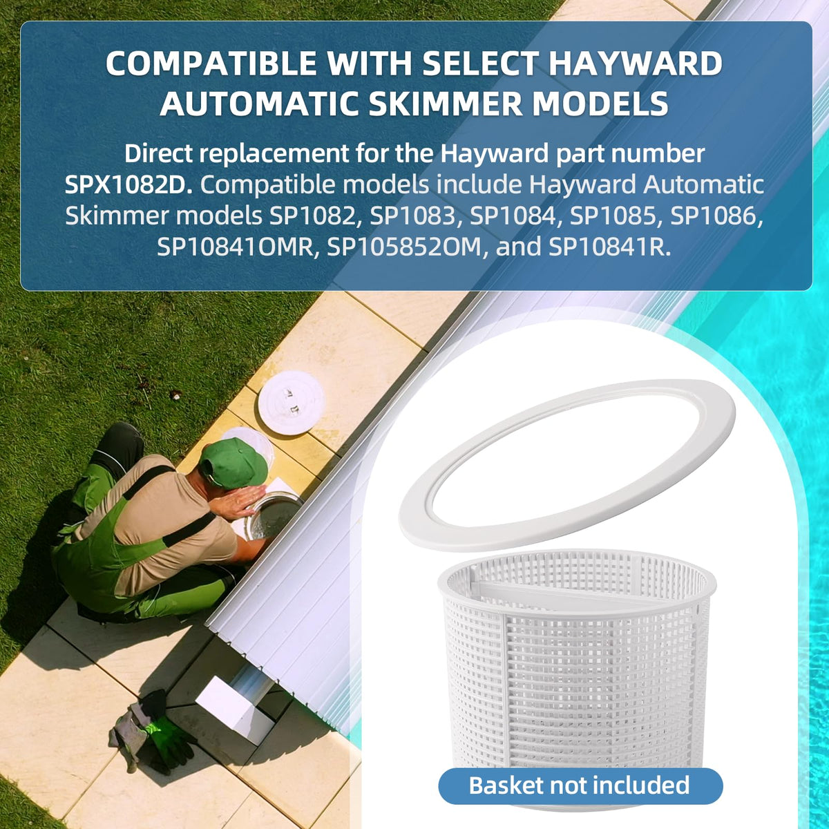 AR-PRO SP1083-compatible skimmer ring supports Hayward skimmer operation