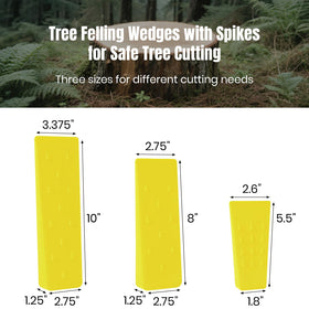 AR-PRO spiked wedges gripping a stump to prevent back-out during felling.