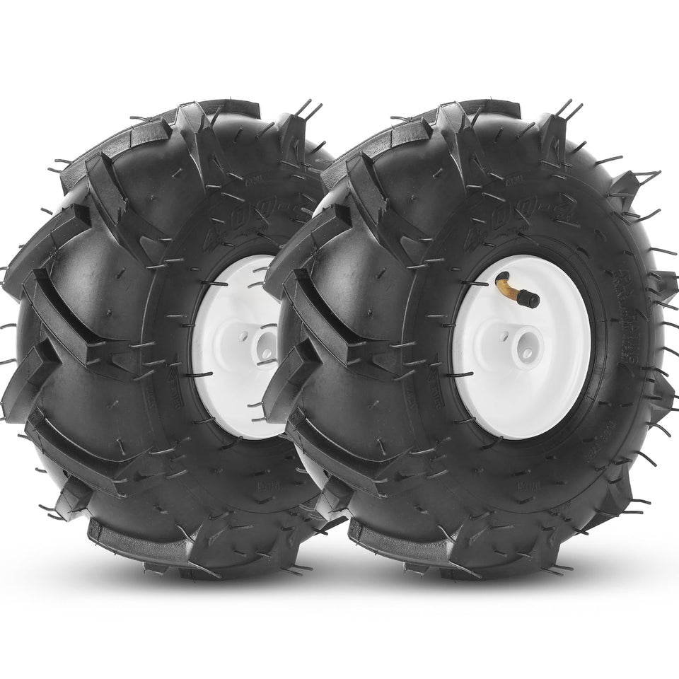 AR-PRO tiller tire and wheel assembly, two-pack, ready for replacement on older equipment.